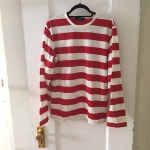 Red and white striped shirt